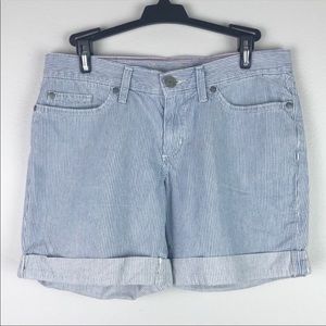 Eddie Bauer | Cotton Pinstripe Cuffed Denim Shorts 4